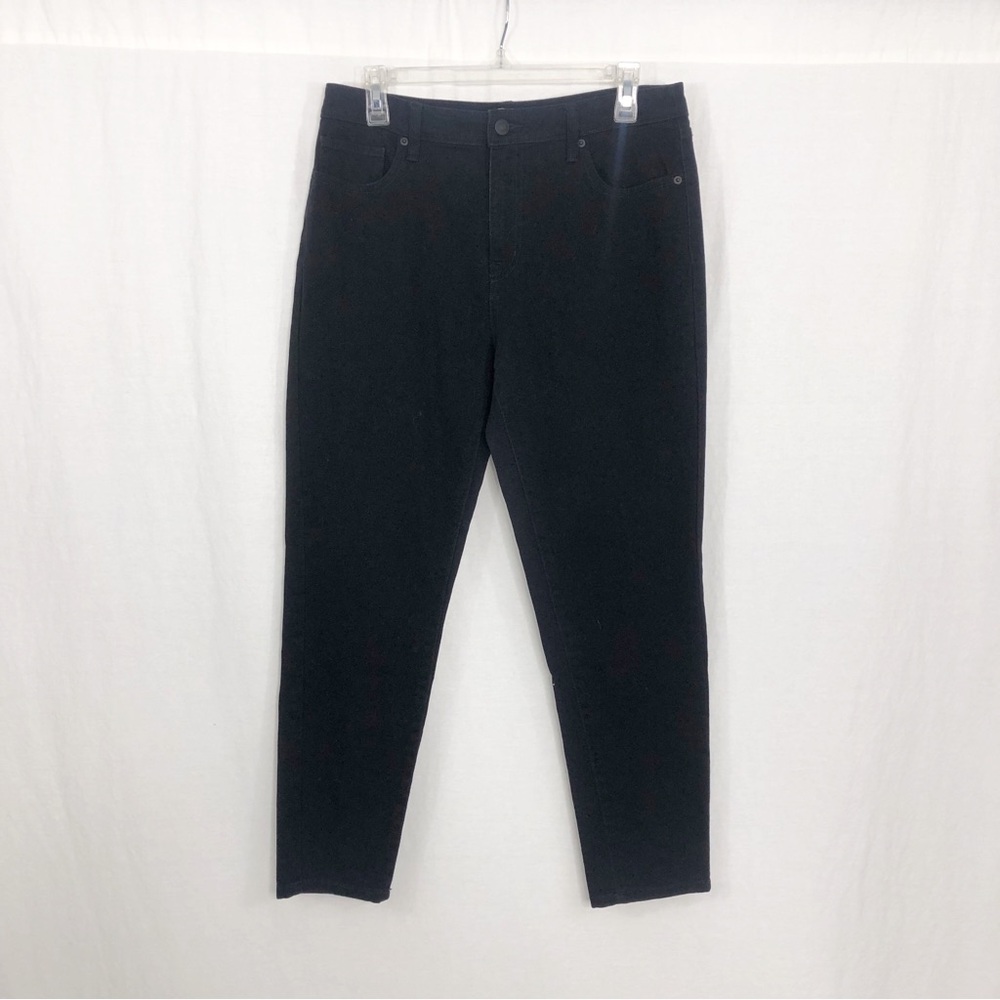 Nili Lotan Target High Rise Straight Leg Crop  Jeans, Size 10, Black